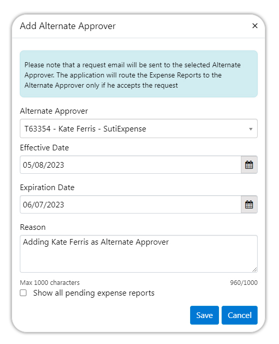 Alternate/Proxy Approvers