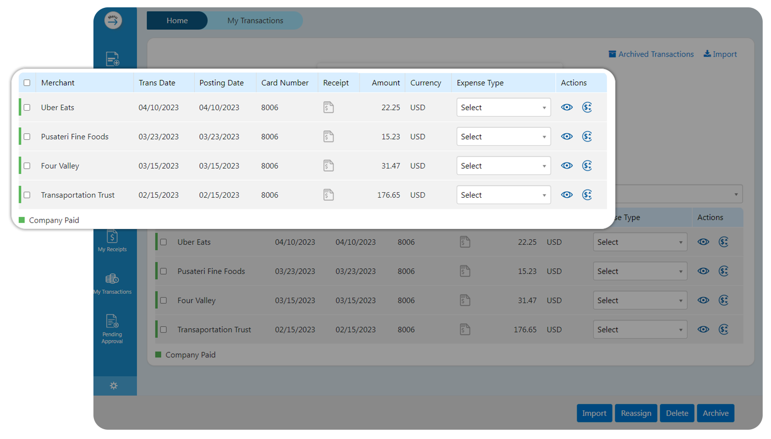 SutiExpense Corporate Card Integration
