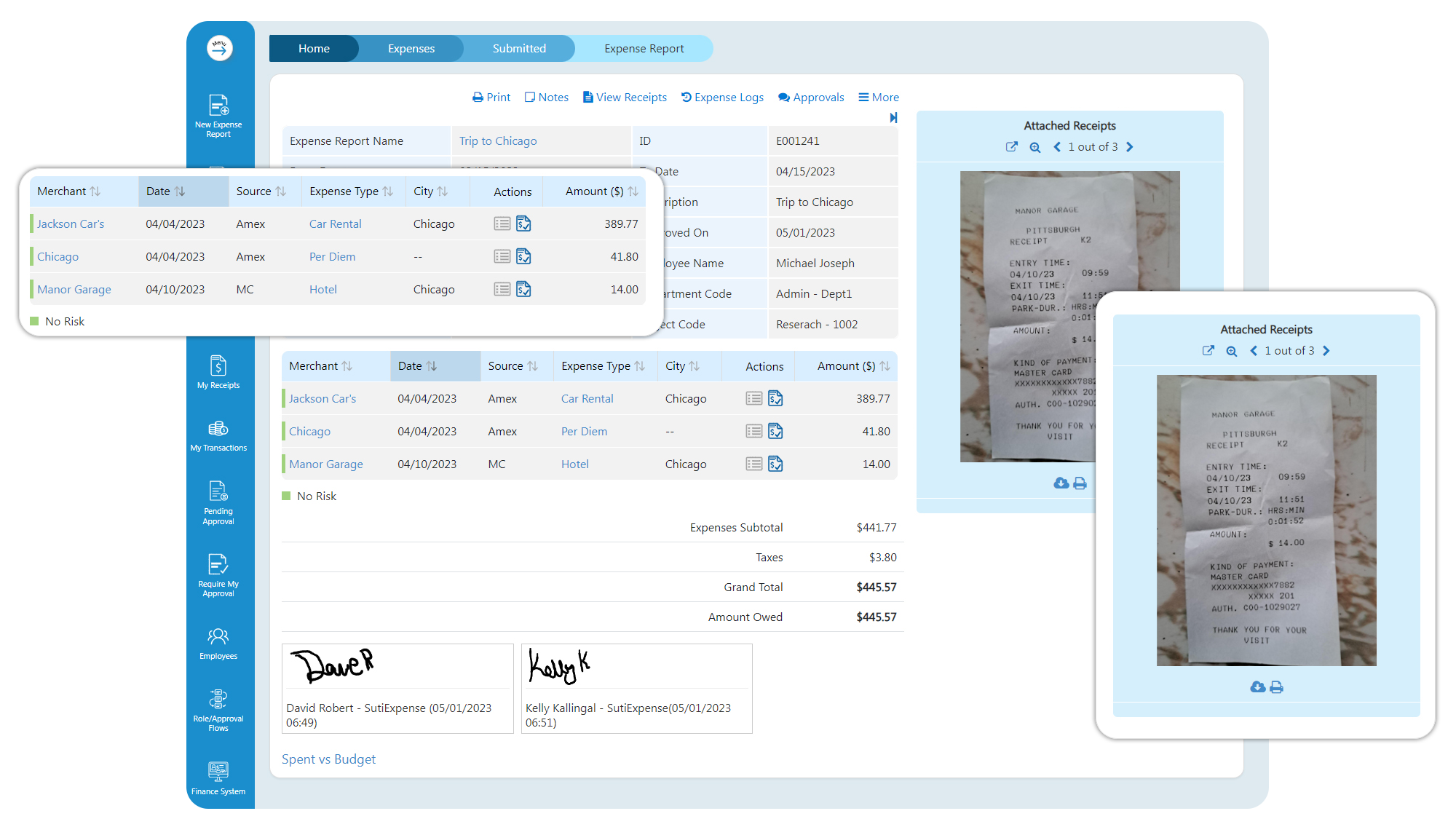 eSignatures for Expense Report Approvals