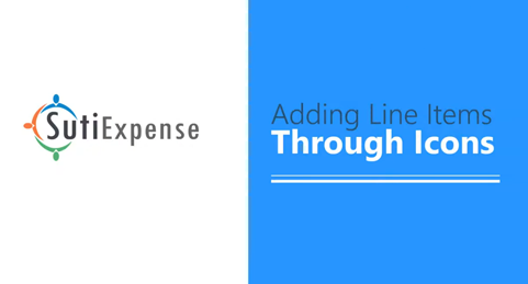 Add line items through icons - SutiExpense