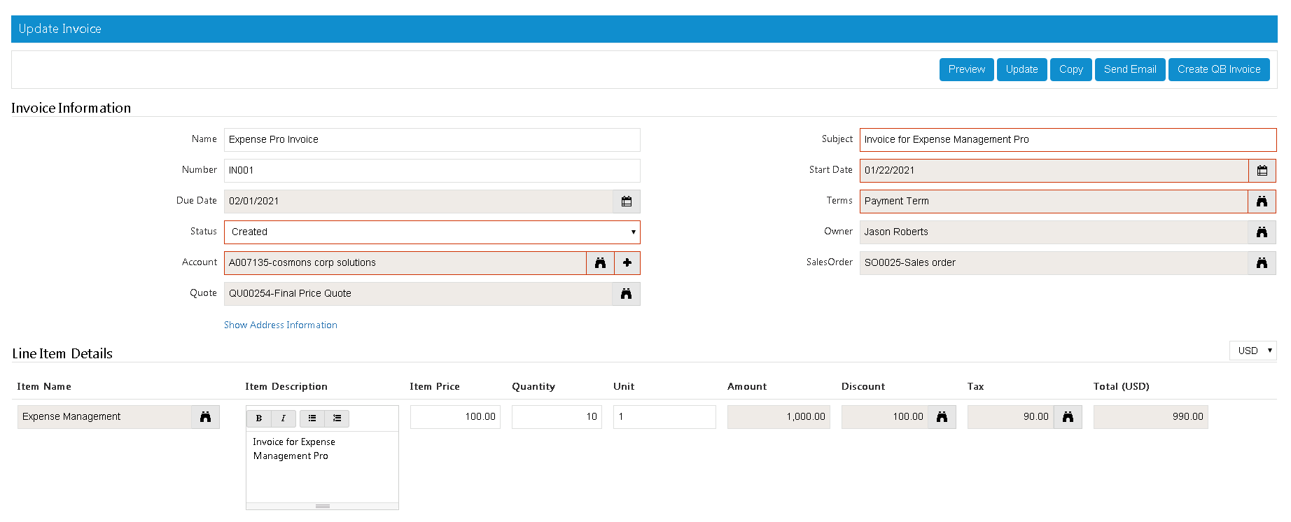 Sales Orders & Invoices