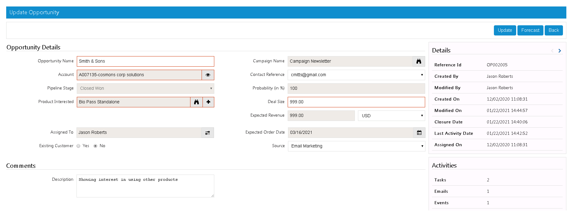 Opportunity Management