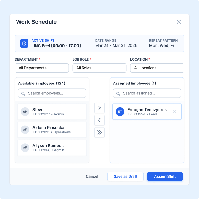 SutiHR-Role-Based & Location-Based Shift Assignment
