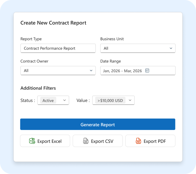 Create New Contract Report